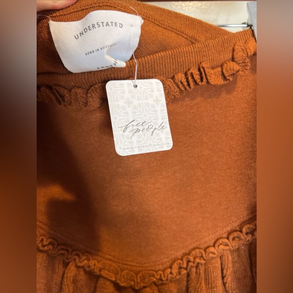 Free People Understated Leather Cabaret Cowboy Knitted Ruffles Skirt M/L - Picture 7 of 8